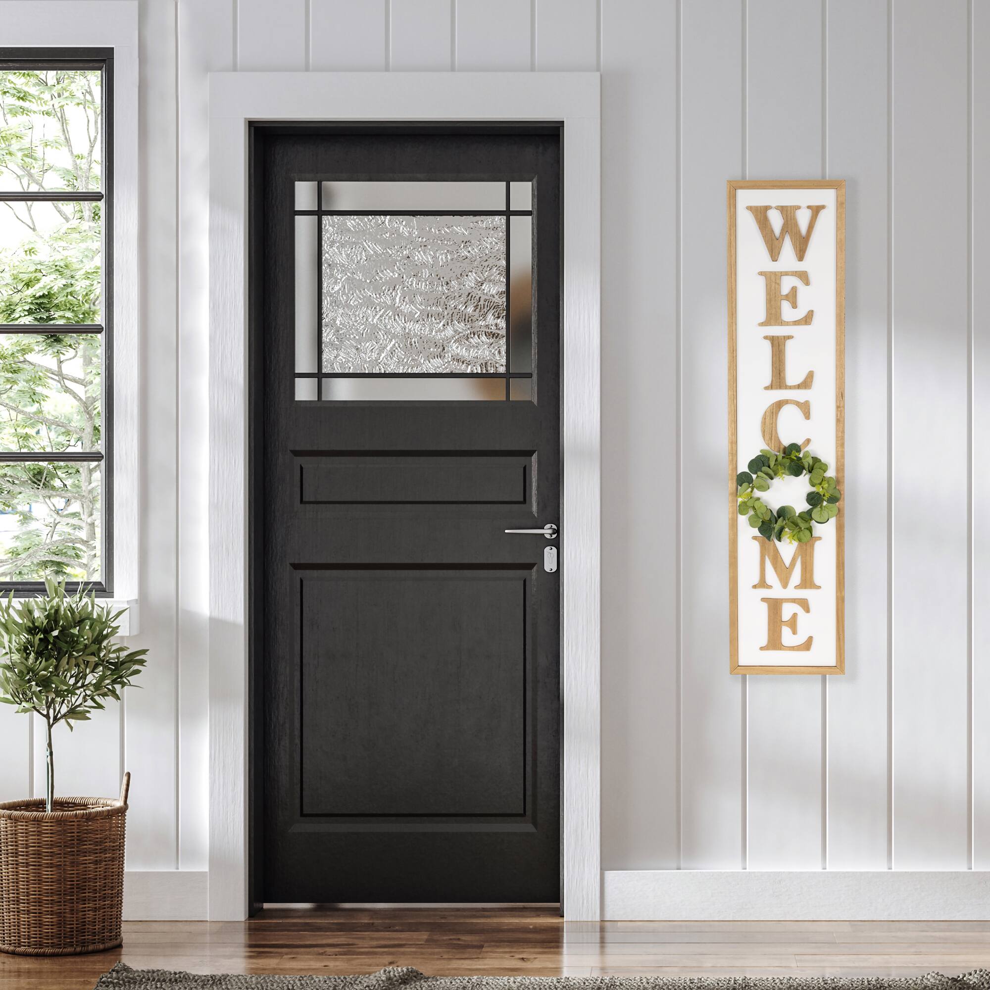 40" Welcome Wooden Framed Outdoor Porch Sign